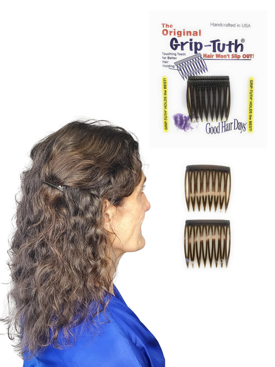Good Hair Days GripTuth Combs 1 12 Side Combs For All Types Of Hair Decorative Styling Women Accessories Tortoise Shell