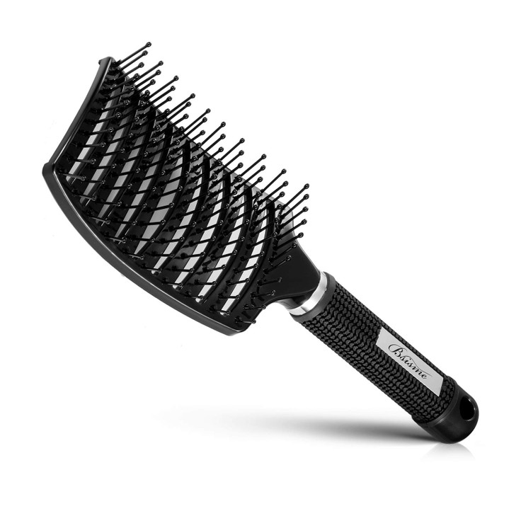 Hair Brush Professional Curved Vented Brush for Faster Blow Drying for Women Men Paddle Detangling Brush for Wet Dry Cur