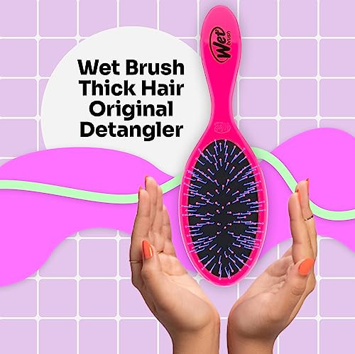 Wet Brush Thick Hair Detangling Brush Pink UltraSoft IntelliFlex Bristles Glide Through Tangles With Ease PainFree Detan