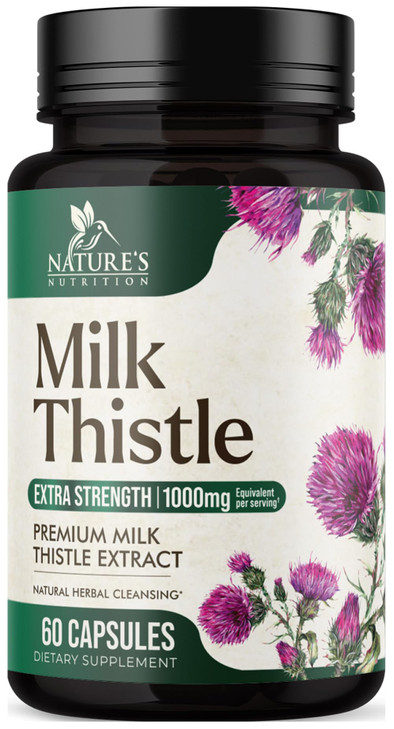 Milk Thistle Extract from 1000mg - Liver Cleanse Detox & Repair Formula w/Dandelion Extract - Herbal Liver Supplement - Natural Milk Thistle w/Silyma