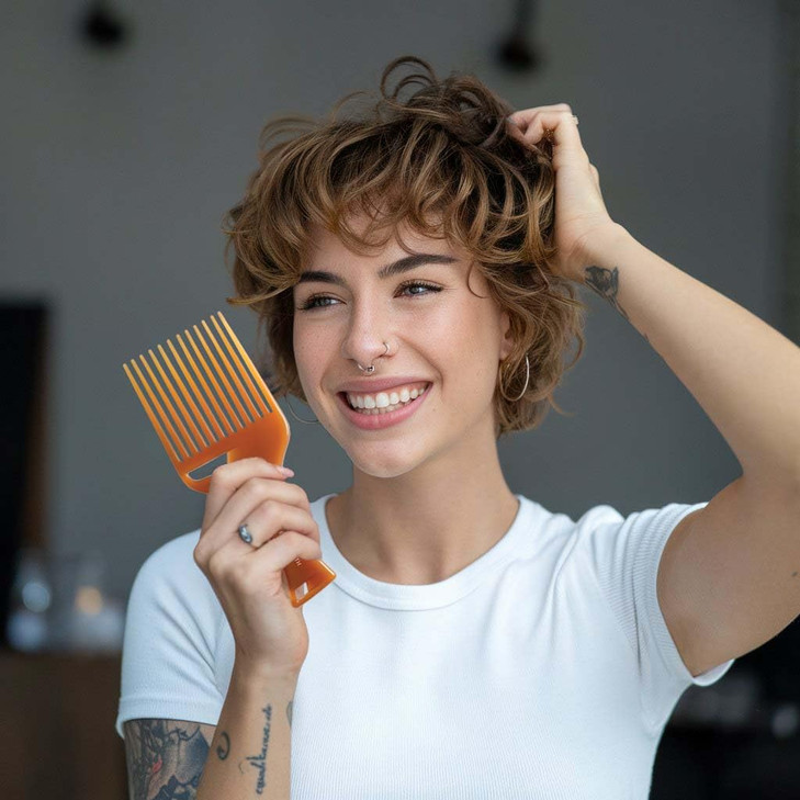 Cricket Ultra Smooth Hair Pick Comb for Volumizing Detangling and Reducing Frizz Enriched with Argan Olive Oil and Kerat