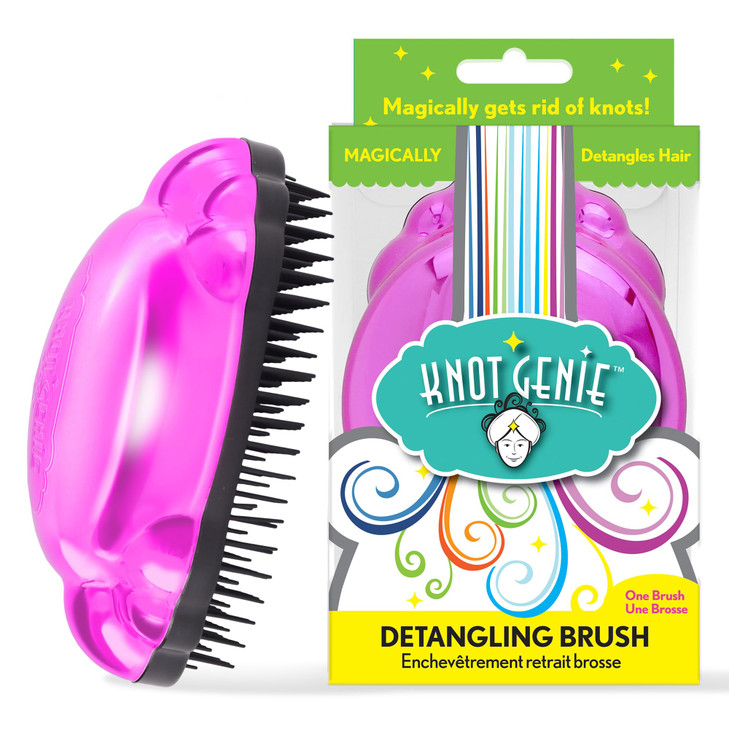Knot Genie Detangling Hair Brush for Kids Peaceful Purple Original Size Perfect Detangling Brush for Curly Hair Gently S
