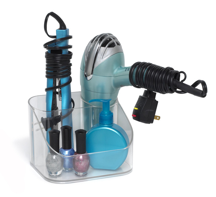 Spectrum Diversified 02650 Contour Countertop Hair Care Caddy Clear