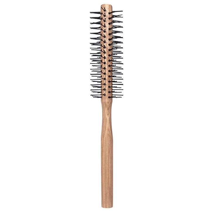 FOMIYES Small Round Brush Wooden Roller Comb for Blow Drying and Styling Curly Hair at Home Compact Hairbrush for Volume