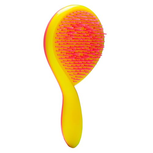 Michel Mercier The Girlie Detangle Brush Painless Detangling Brush Easy Grip Hair Brush Design Thick and Curly Hair Pink
