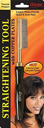 Hot Hotter Thermal Straightening Comb Small Temple Fine Teeth Model 5505 Gold Ceramic Copper Coated Pressing Comb Precis