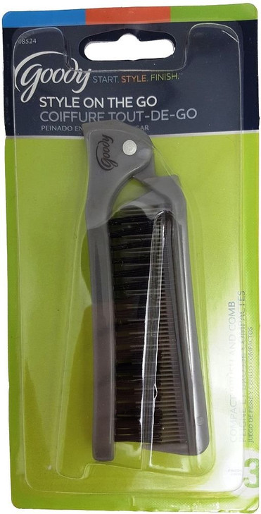 Goody 08524 Style On The Go Compact Brush and Comb Combo Pack of 2 Maintain Your Look On the Go Perfect Size for Purse P