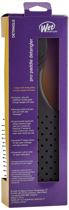Wet Brush Paddle Detangler Hair Brush Black with Soft Bristles Perfect Hair Brush for Men Women and Kids Detangler for A