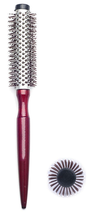 PERFEHAIR Small Round Hair Brush for Blow Drying With Soft Nylon Bristles 16 Inch for Short or Medium Curly HairRed