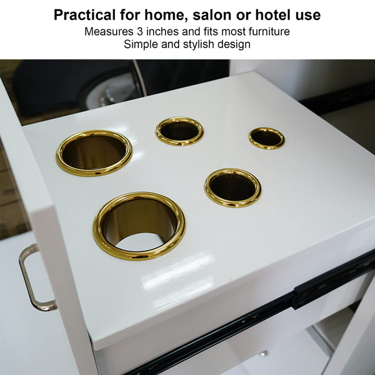Sonew Hair Dryer Holder Insert Firm and Proof Stainless Steel Hair Dryer Stand for Bathroom Hotel Hairdressing SalonGold