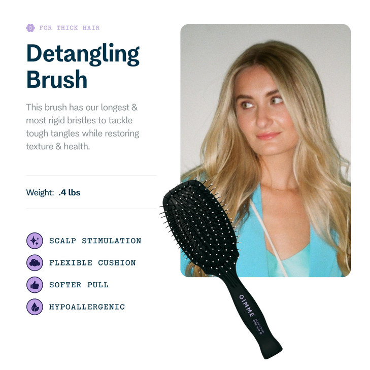 Gimme Beauty Detangling Brush For All Hair Types Paddle Scalp Brush Thick Hair