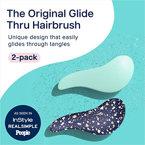 Crave Naturals Glide Thru Detangling Hair Brushes for Women Detangler Brush for Curly or Straight Wet or Dry Hair Gentle