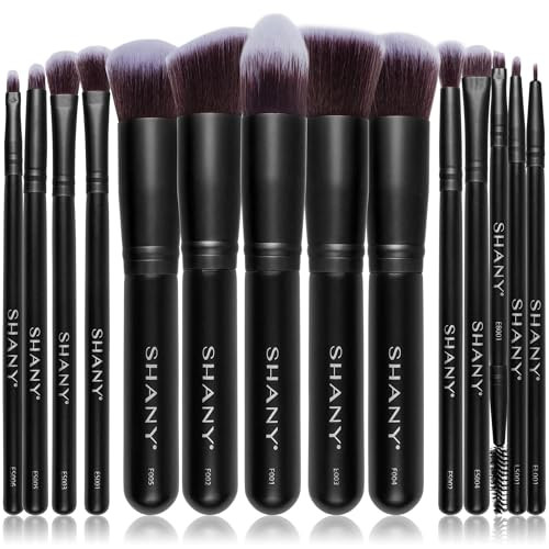 SHANY Makeup Brushes Black Bombshell 14Piece Brush Set Foundation Powder Concealers Eye Shadows Makeup brushes Complete