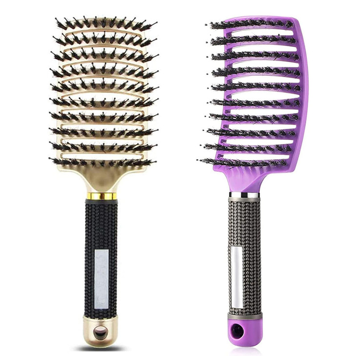 Hairstreaq Detangling Brush Curved and Vented for Wet or Dry Detangling Hair Brush for Men Women Kids Long Thick Thin Cu