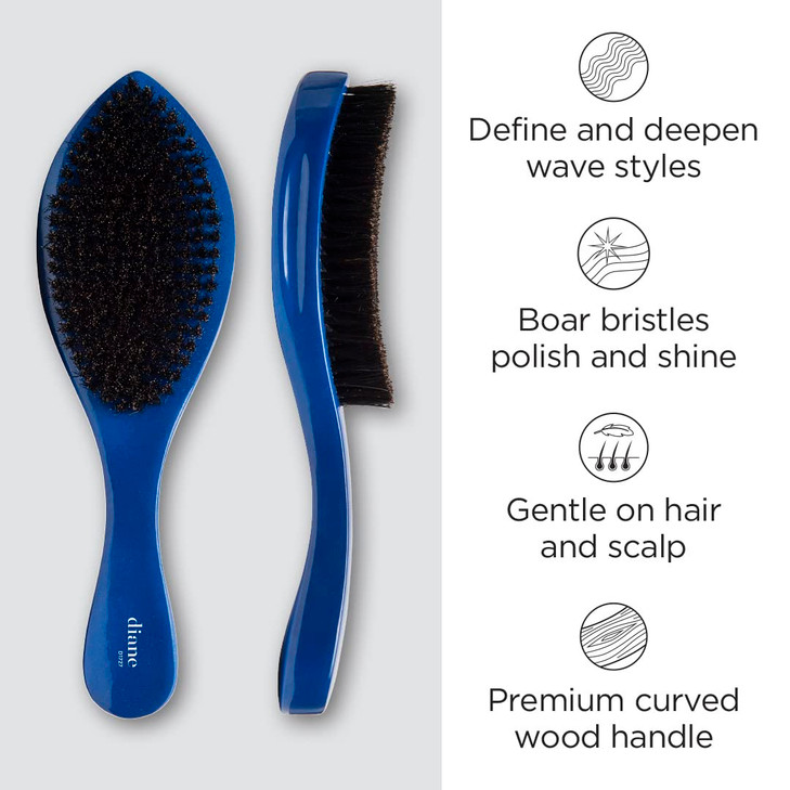 Diane Prestige 100 Medium Boar Bristle Curved Oval Wave Brush D1727