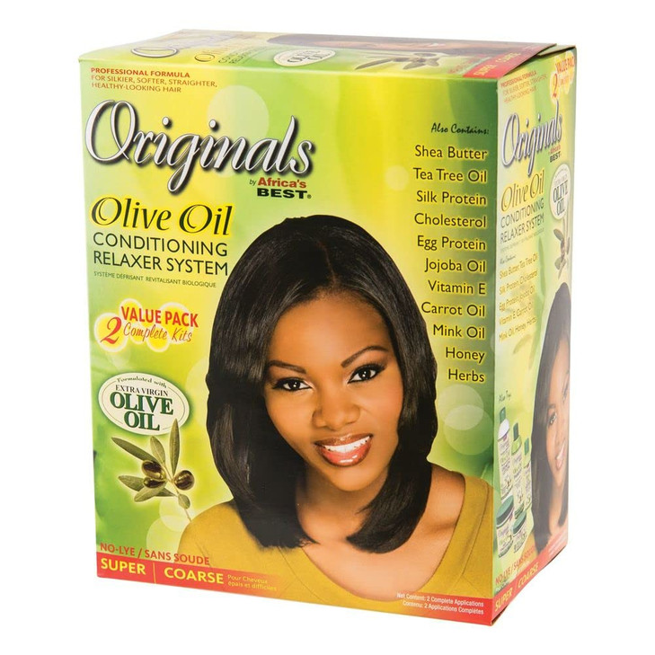 Originals By Africas Best Olive Oil Conditioning Relaxer System 2Pack Helps Repair Rebuild and Restore Your Hairs Elasti