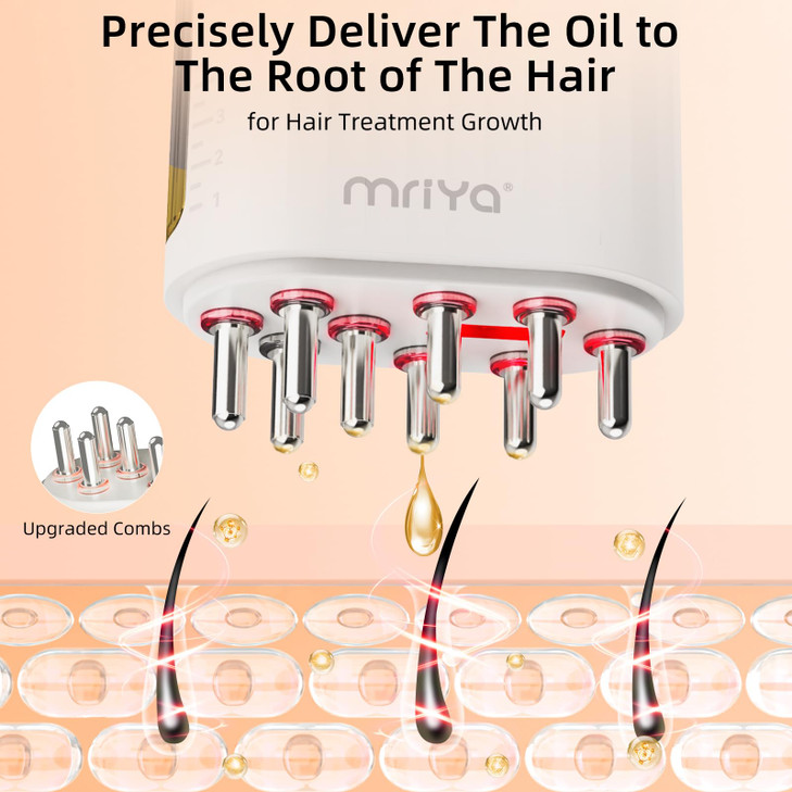 mriya 2 in 1 Electric Hair Treatment Applicator and Massager Brush for Hair Growth Essential Oil and Serum Application