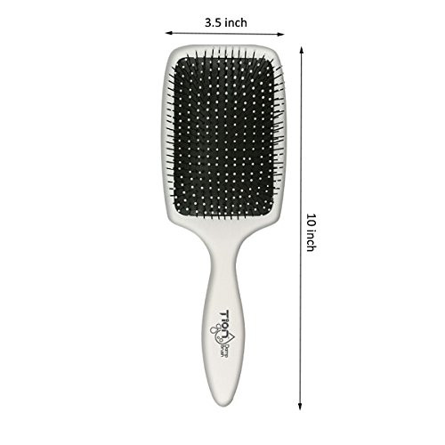 Tion Damp Brush for All Hair Types Wet and Dry Hair Best Detangler Paddle Hair BrushWhite