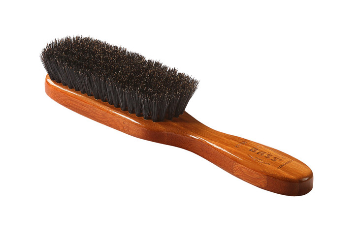 Bass Brushes Semi Oval Boar Wood Brush 1 EA
