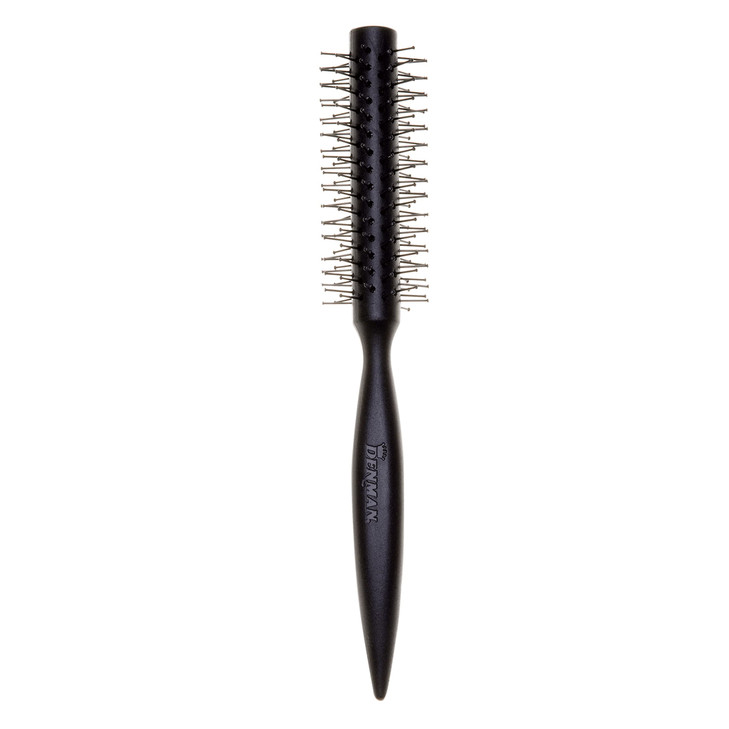 Denman Curling Vented Barrel Round Hair Brush with Nylon Bristles for Fast Drying Volume and Creating Movement in the Ha