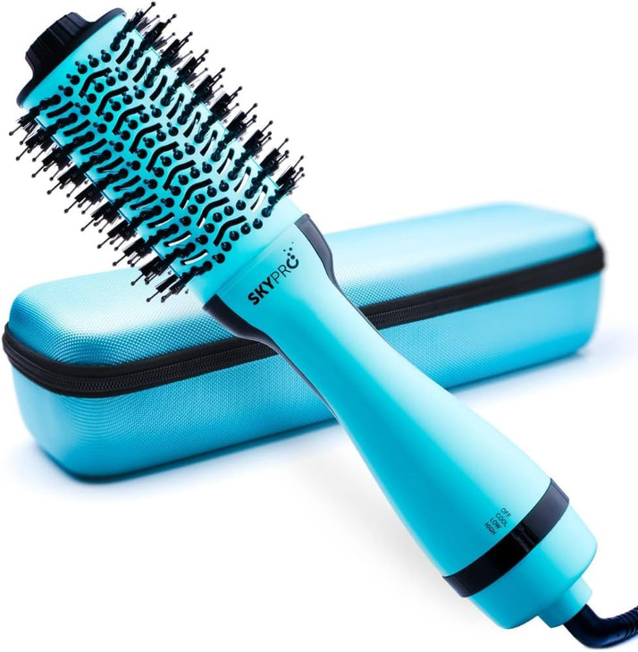 Blow Dryer Brush with Case Hot Air Hair Dryer Brush Straightens Volumizes Creates Loose Waves Hot Air One Step Blowout a