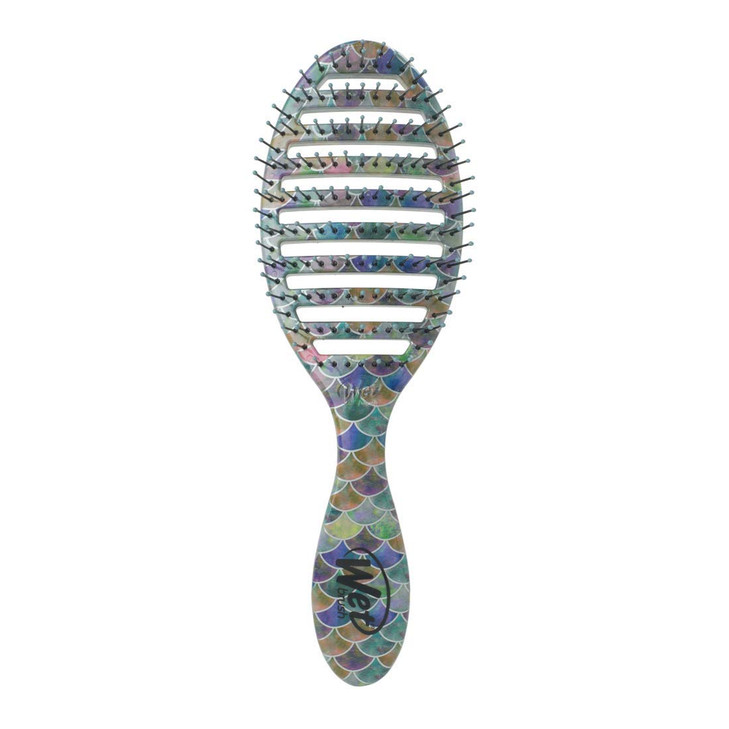 Wet Brush Speed Dry Hair Brush Mermaid Tail Vented Design and Ultra Soft HeatFlex Bristles Are Blow Dry Safe With Ergono