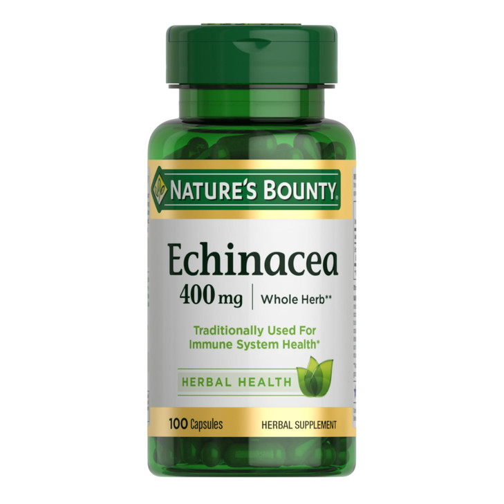Nature's Bounty Echinacea, Herbal Supplement, Supports Immune Health, 400mg, 100 Capsules