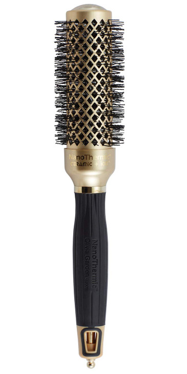 Olivia Garden NanoThermic Ceramic Ion Round Thermal Hair Brush Not Electrical Professional Blowout Brush for Normal to T