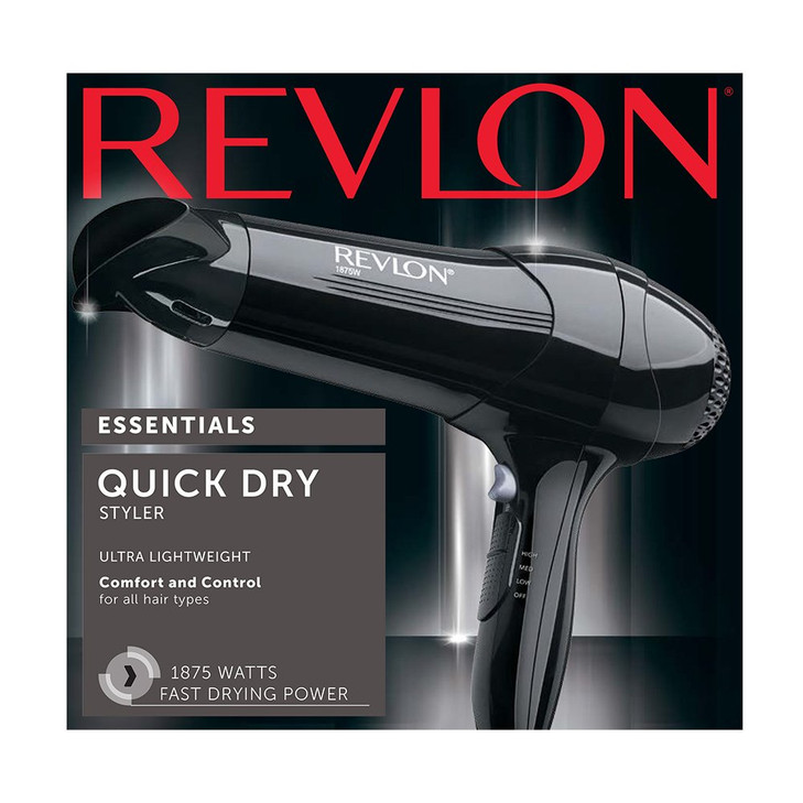 Revlon 1875 Watt FullSize Turbo Dryer and lightweight Design Black Package Varies
