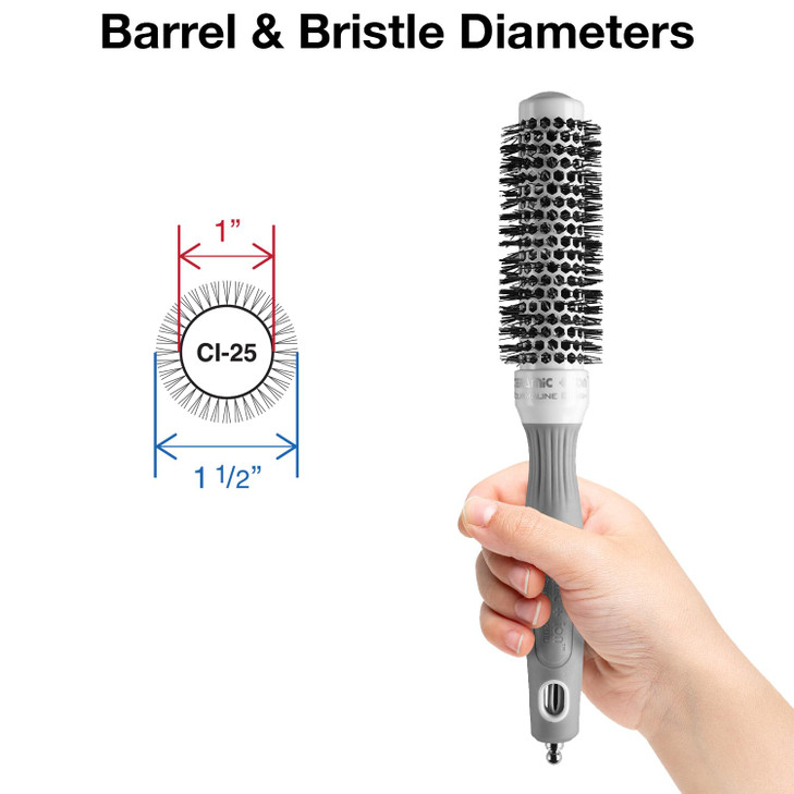 Olivia Garden Ceramic Ion Round Thermal Hair Brush Not Electrical Professional Blowout Brush for Normal to Thick Hair 1D