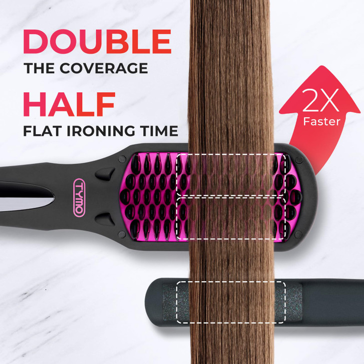 TYMO Ionic Hair Straightener Brush OneStep Hair Straightener for Women Straightening Brush with Negative Ions 16 Temp Se
