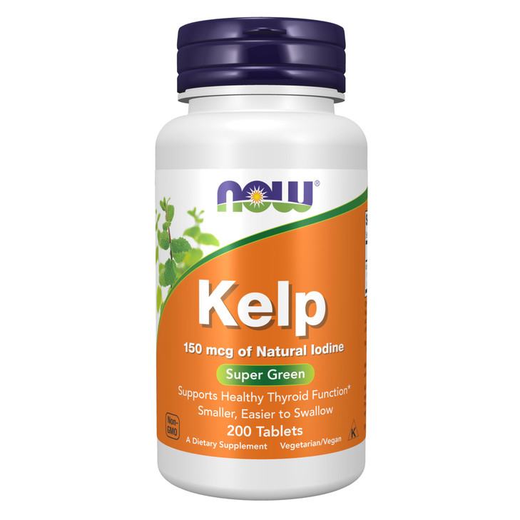 NOW Supplements, Kelp 150 mcg of Natural Iodine, Easier to Swallow Tablet, Super Green, 200 Tablets online at globaldelivered