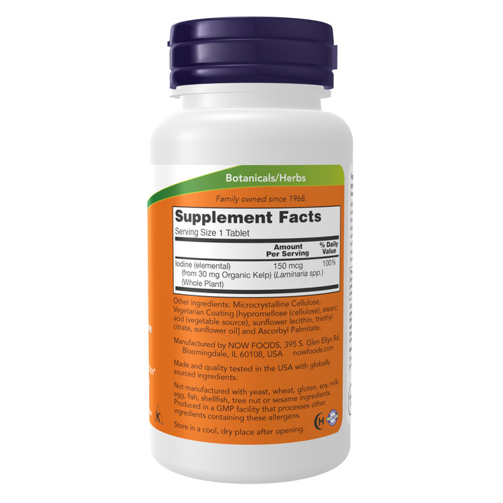 NOW Supplements, Kelp 150 mcg of Natural Iodine, Easier to Swallow Tablet, Super Green, 200 Tablets online at globaldelivered