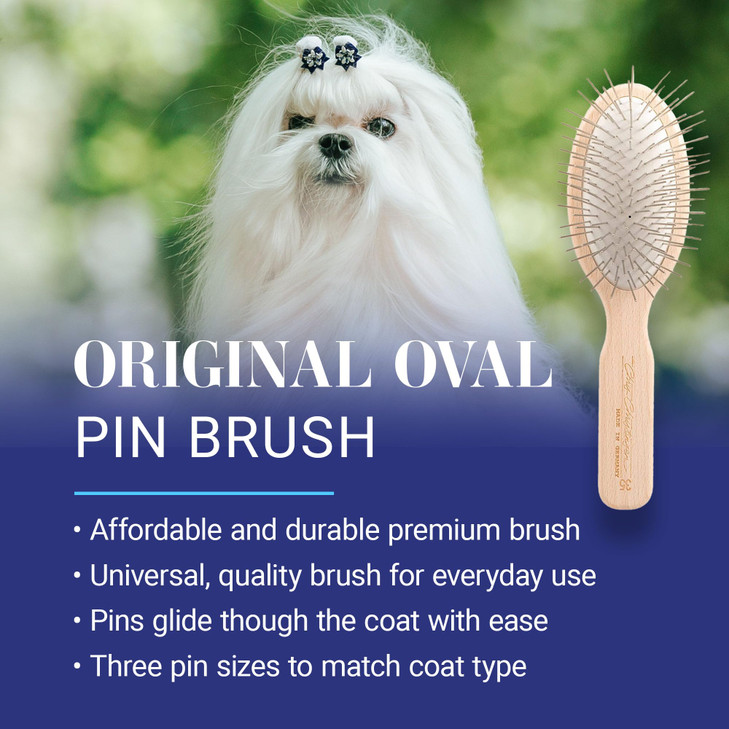 Chris Christensen 35 mm Oval Pin Dog Brush Original Series Groom Like a Professional Stainless Steel Pins Lightweight Be