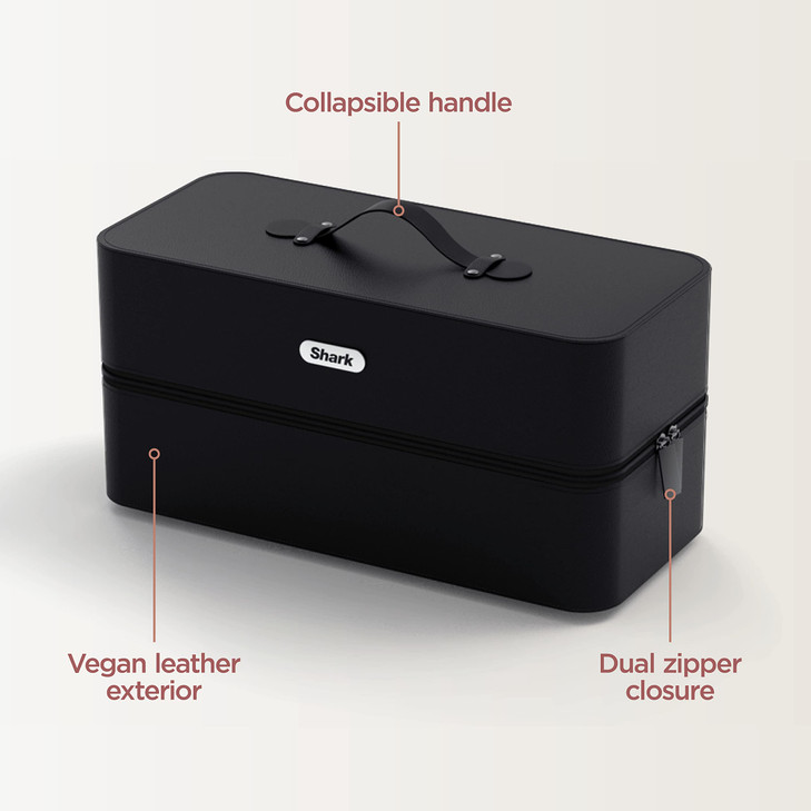 Shark XHD400SAC FlexStyle Air Styling Drying System Storage Case Vegan Leather Travel Case Black