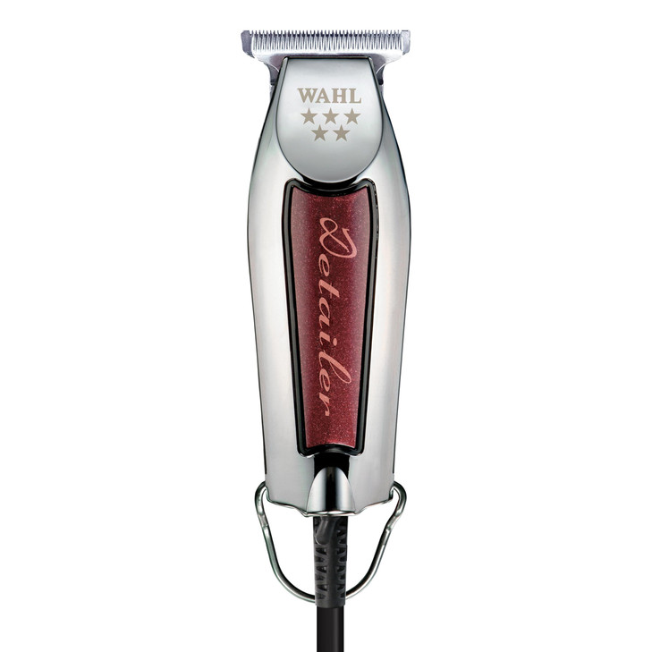 Wahl Professional Detailer Trimmer Burgundy Adjustable TBlade Corded Lightweight Rotary Motor Includes 3 Guides and Acce