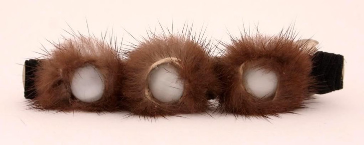 Caravan Automatic Barrette Wrapped And Decorated With Three (3) Furry Bushes And Three (3) Tiger-eyes online at globaldelivered