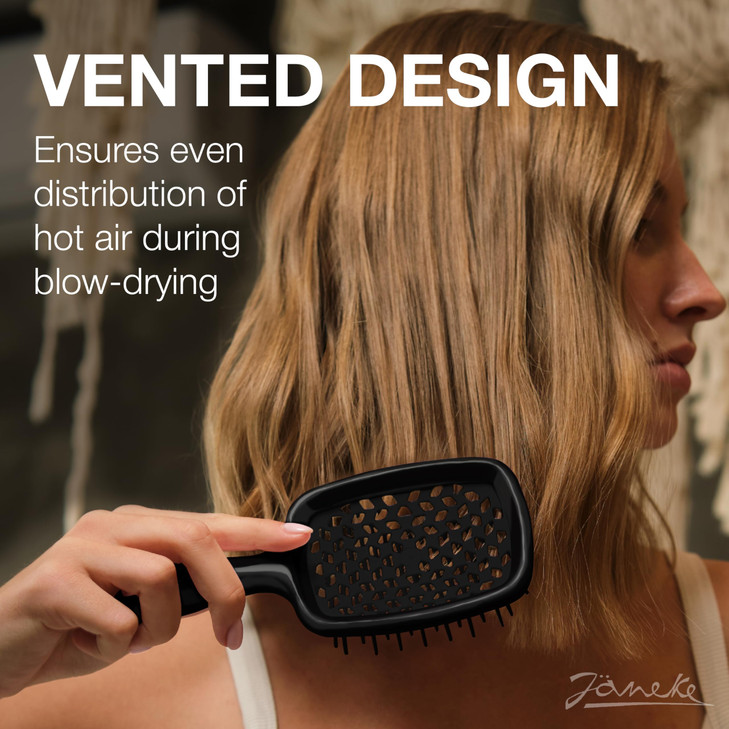 Janeke Superbrush Detangling Brush for Soft Smoothing Hair Brushing with AntiStatic Bristles Vented Wet Hair Brush for B