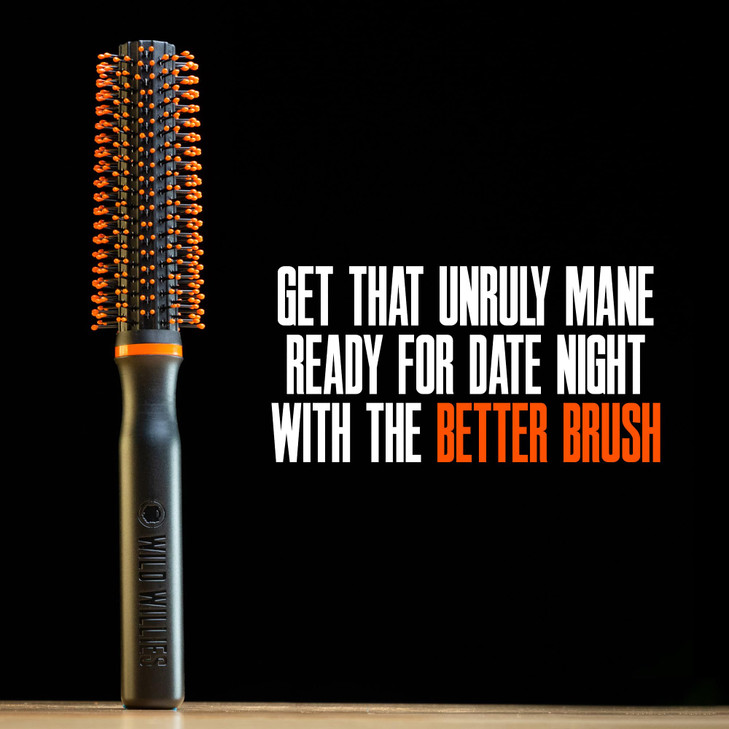Wild Willies Round Beard Brush The Better Brush Round Bristle Beard Hair Brush for Men HeatResistant Curling Comb for Bl