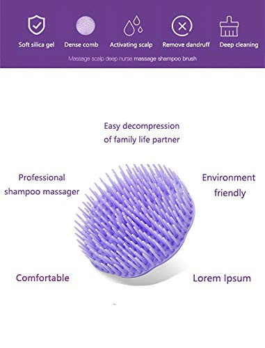 Hair Scalp Brush Dandruff Cleaning Brush Shower Scalp Shampoo Brush Scalp Massager Pack of 4 Orange and Violet
