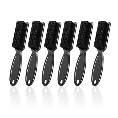 SQULIGT 6 Pcs Barber Clipper Brush Blade Trimmer Cleaning Brush Set Duster Manicure Nylon Brush Hair Styling Tool Black