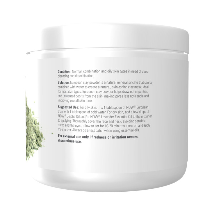 NOW Solutions, European Clay Powder, Pure Powder for a Detox Facial Cleansing Mask, 6-Ounce online at globaldelivered