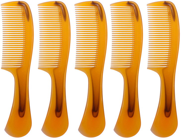 LBY Hair Comb 5Pack 16 cm63 Round Handle Comb Hair Care Comb Plastic Yellow