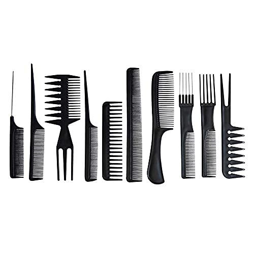 10PCS Black Hair Combs Set for Hairdressing Cutting Styling For Women Men Kids