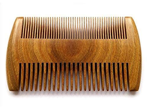 Myhsmooth Green Sandalwood Beard Comb 4 Long Two Sides Handmade Natural No Static Comb with Aromatic Scent for Long and