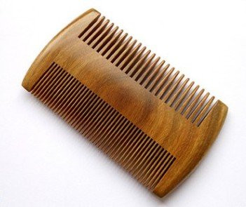 Myhsmooth Green Sandalwood Beard Comb 4 Long Two Sides Handmade Natural No Static Comb with Aromatic Scent for Long and