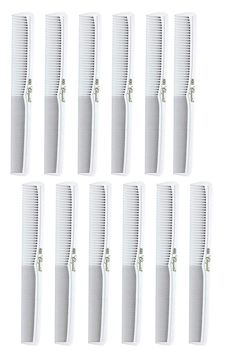 7 Inch All Purpose Hair Comb Cutting and Styling for Barbers Hairstylists White 12 Pack