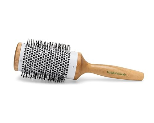 Ceramic Barrel Hair Brush for Women Large 30 Inch Round Brush for Thermal Ionic Styling Natural Wooden with Nylon Bristl