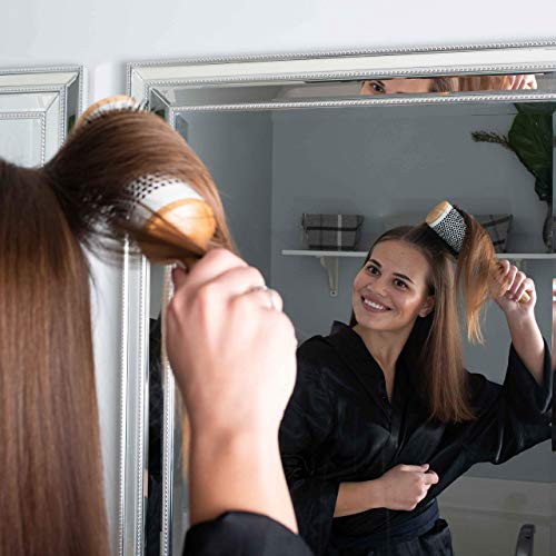 Ceramic Barrel Hair Brush for Women Large 30 Inch Round Brush for Thermal Ionic Styling Natural Wooden with Nylon Bristl