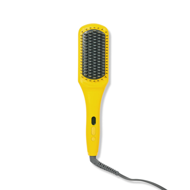 Drybar The Brush Crush Heated Straightening Brush Hair Dryer Straightener for Smooth FrizzFree Hair SalonQuality Blowout